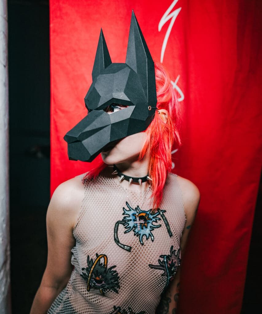 Masque Doberman en papercraft 3D