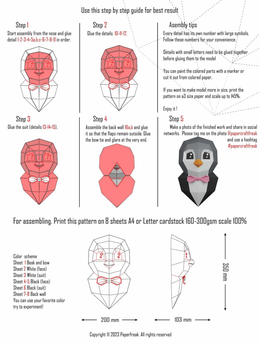 3D Papercraft Penguin