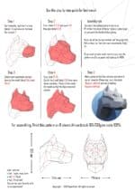 Tête de pitbull en papercraft 3D