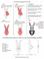 Coniglio in costume in papercraft 3D