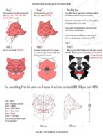 Guaxinim de terno em papercraft 3D