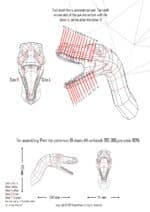 Papercraft de velociraptor en origami 3D