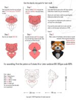 Panda rosso in costume papercraft 3D