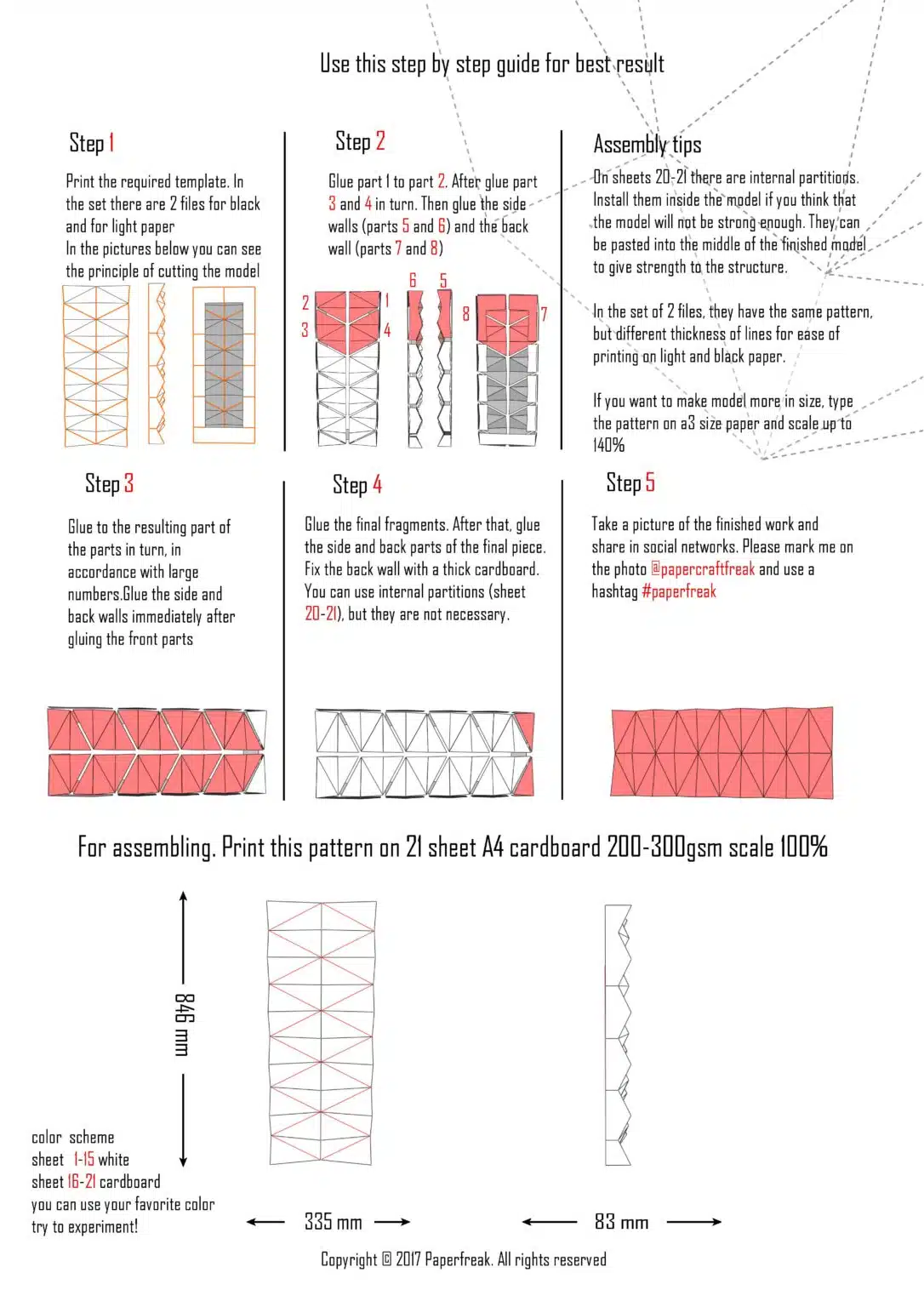 Papercraft de rombo en origami 3D