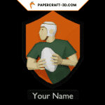 Papercraft de jugador de rugby en origami 3D
