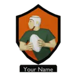 Wapenbord Rugby in 3D Papercraft, weergave 2