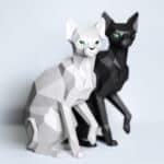 Papercraft de chat sphynx assis en origami 3D
