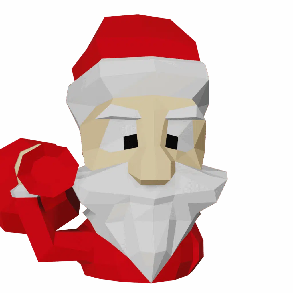 Papercraft Santa Claus in origami