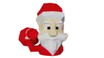 Kerstman papercraft 3D in origami, weergave 2