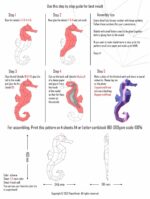 Cavalo-marinho em papercraft 3D