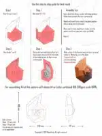 Papercraft schelp in 3D-origami, weergave 4