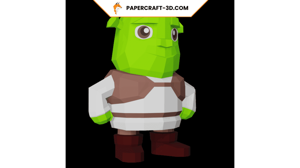 Papercraft of green ogre in 3D origami Papercraft of green ogre in 3D origami