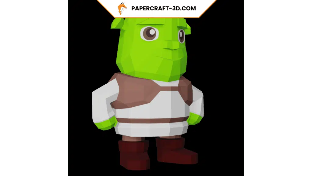 Shrek in 3D-papercraft, weergave 3