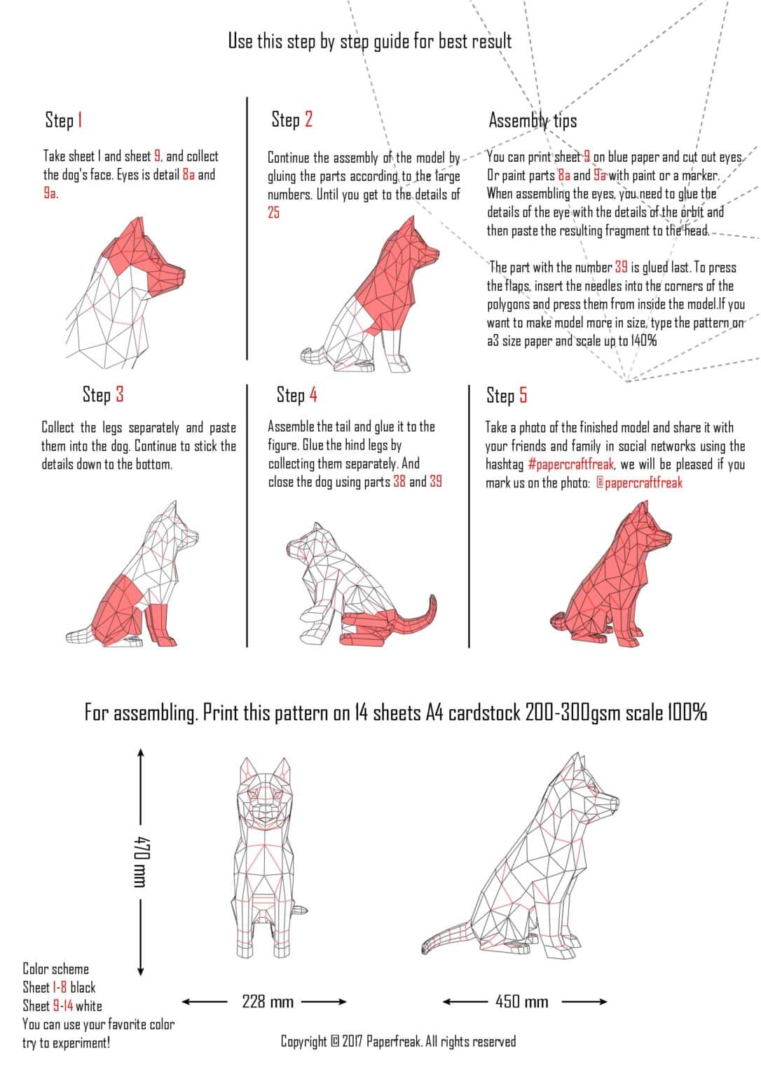 Husky en papercraft 3D