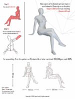 Mujer sentada en papercraft 3D