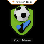 Papercraft of football crest in origami