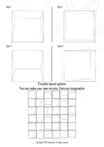 Papercraft 3D geometrisch patroon PDF, weergave 3
