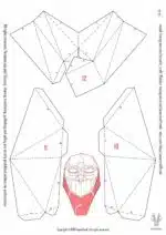 Clownsmasker in papercraft 3D, weergave 4