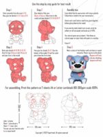 Urso de papel cartoon 3D