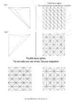 Papercraft for geometric wall art in origami 3D