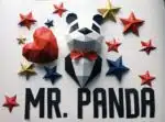 Panda in pak papercraft 3D, weergave 7