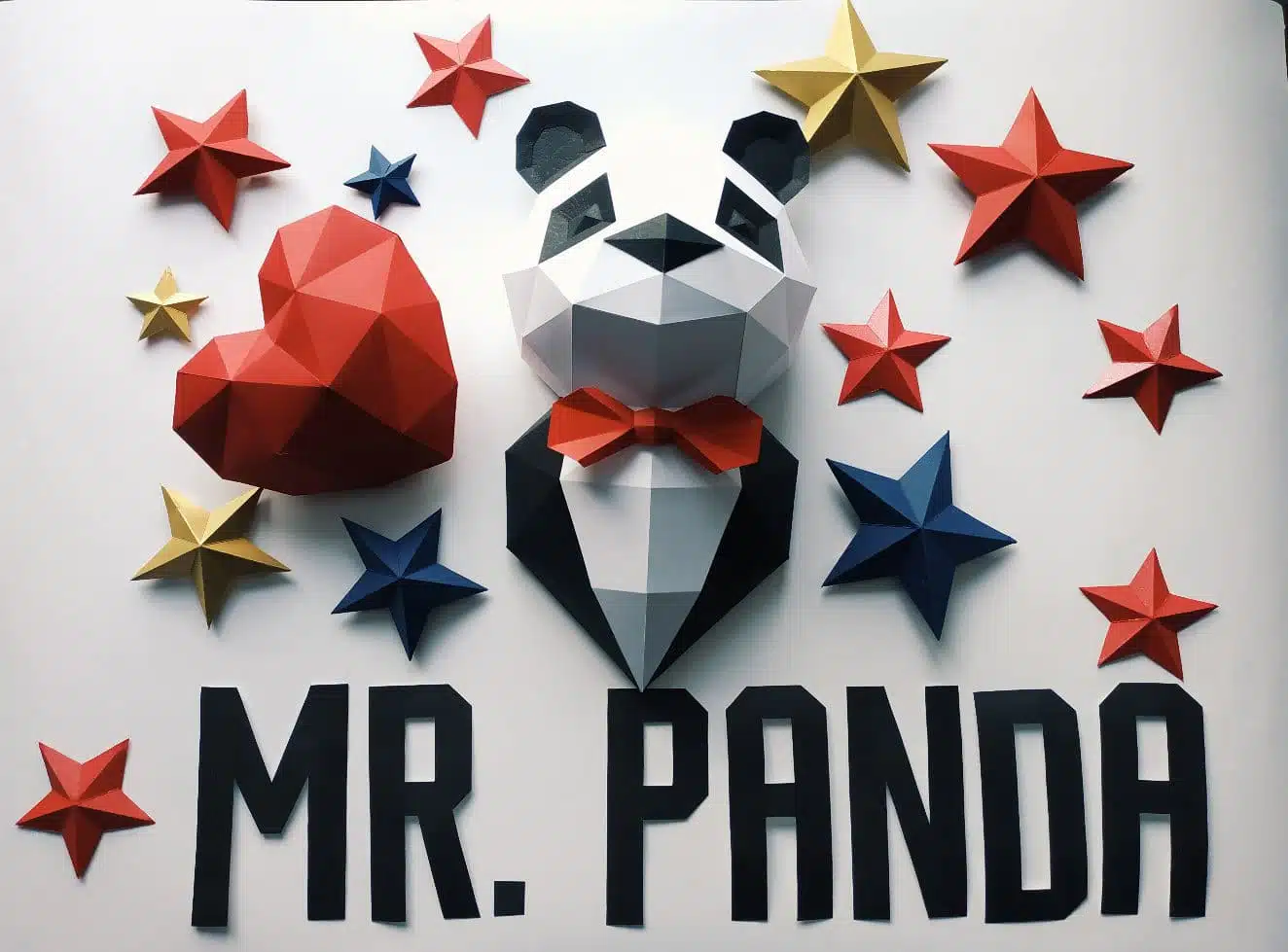 Panda in pak papercraft 3D, weergave 7