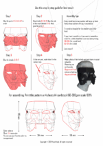 Papercraft de máscara veneziana com três rostos em origami 3D