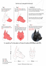 Tête de doberman en papercraft 3D