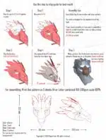 Masker van een arend in papercraft 3D, weergave 3