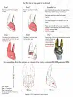 3D papercraft konijnenmasker, weergave 3