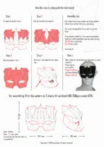 Blauw Venetiaans masker in 3D-papercraft, weergave 3