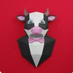 Papercraft von einem Stier im Anzug in Origami 3D