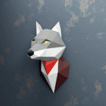 Loup en papercraft 3D
