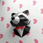 Papercraft de raton laveur en costume en origami 3D
