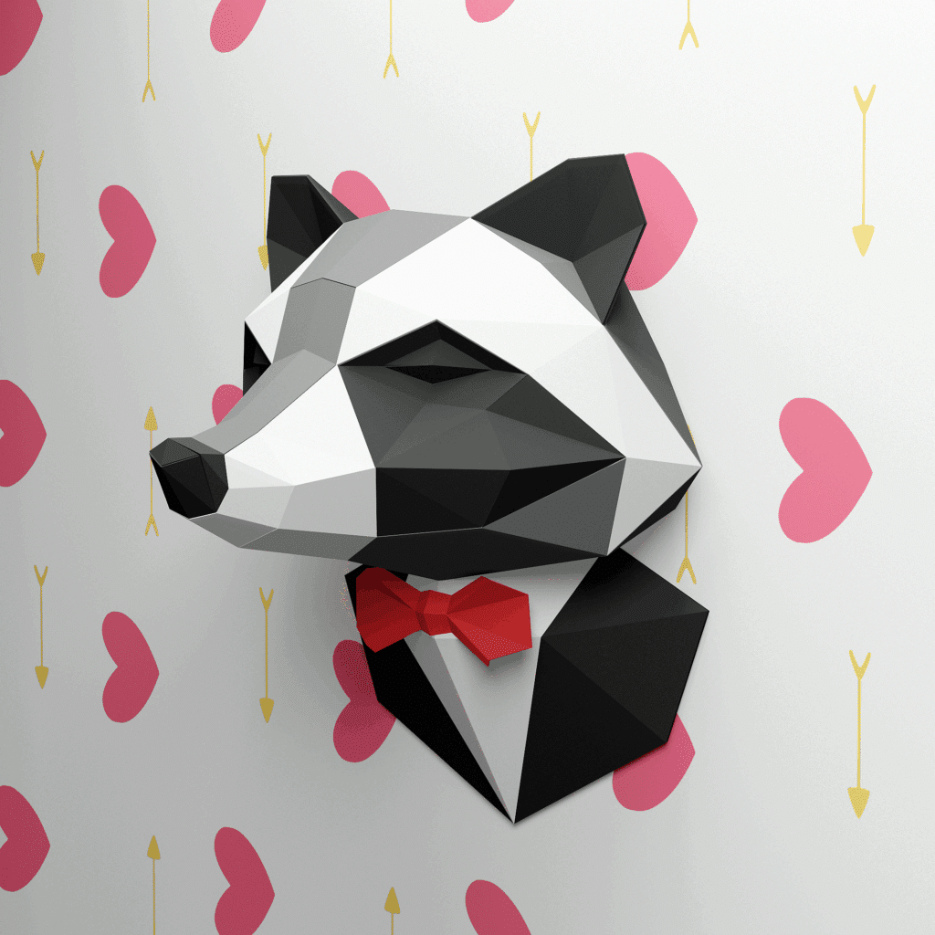 Papercraft de raton laveur en costume en origami 3D