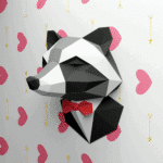 Papercraft de raton laveur en costume en origami 3D