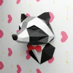 Guaxinim de terno em papercraft 3D