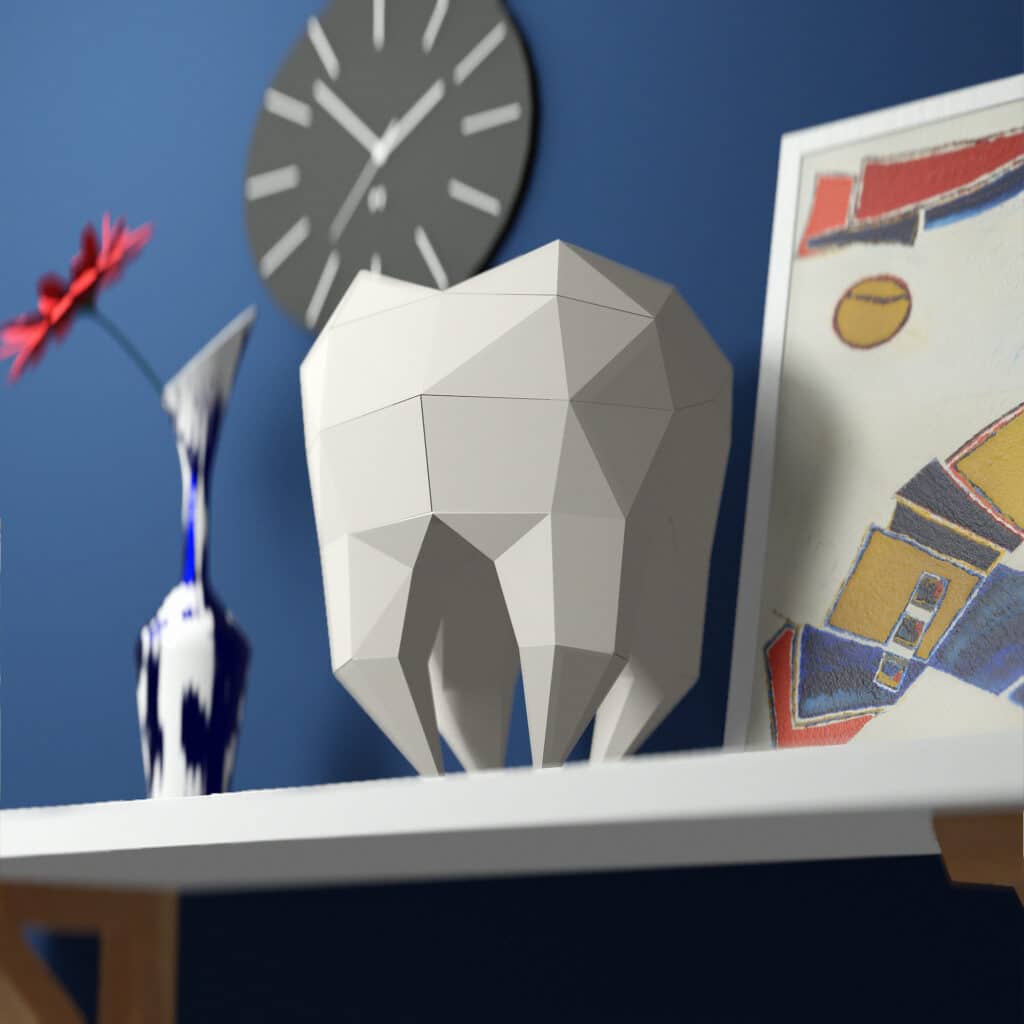 Papercraft molar tooth en origami 3D
