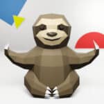 Papercraft de paresseux en yoga origami 3D