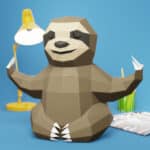 Papercraft de paresseux en yoga origami 3D