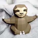 Papercraft de paresseux en yoga origami 3D