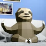 Papercraft de paresseux en yoga origami 3D