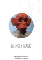 Máscara de mono papercraft 3D Halloween