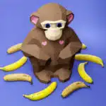 Singe assis en papercraft 3D