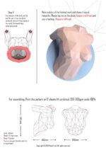 3D-Papercraft-Skulptur einer Frau