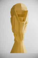 Papercraft de trofeo de fútbol en origami 3D