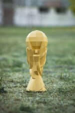 Papercraft de trofeo de fútbol en origami 3D