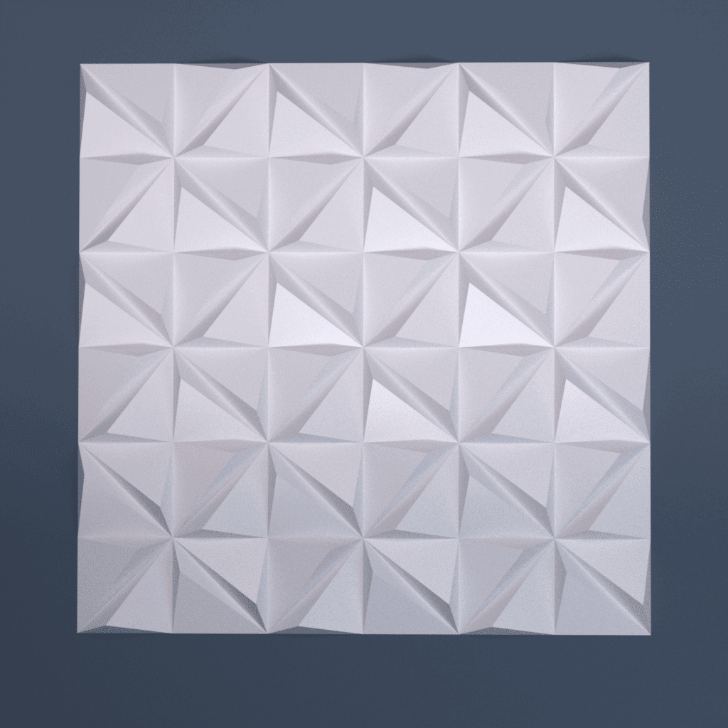 Papercraft for geometric wall art in origami 3D