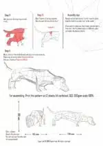 Dachshund papercraft 3D, weergave 3