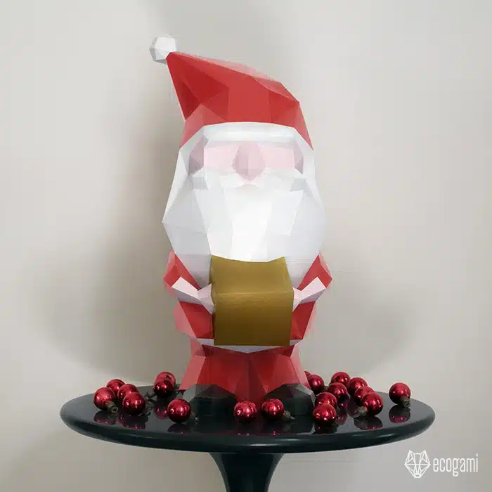 Papercraft Weihnachtsmann als Origami